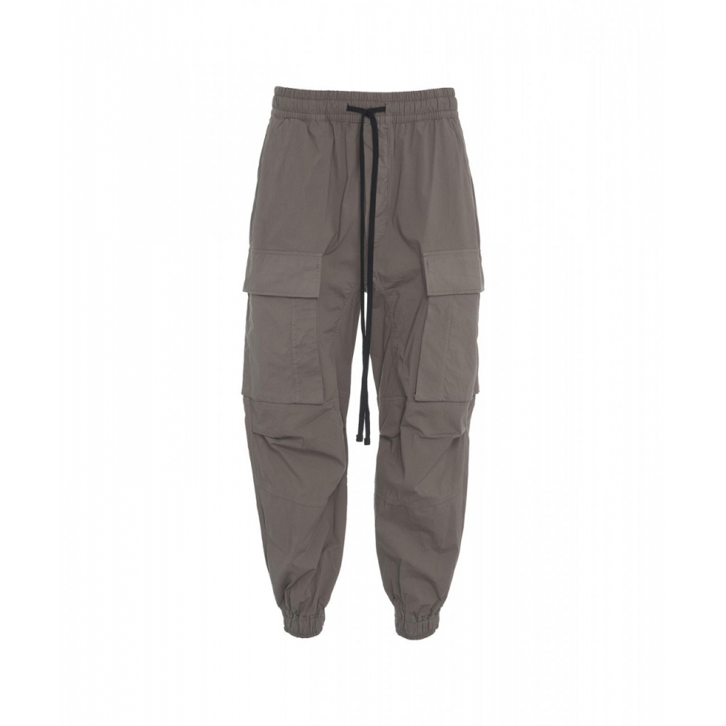 Pantaloni cargo con cavallo basso grigio