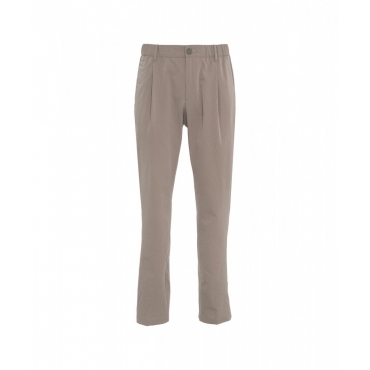 Pantaloni chino in light nylon stretch tortora