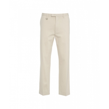 Pantaloni chino in jersey beige