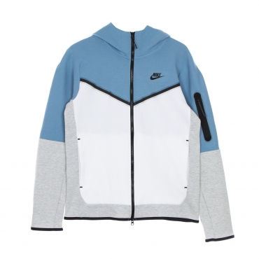 felpa leggera cappuccio zip uomo sportswear tech fleece hoodie CERULEAN/WHITE/GREY HEATHER/BLACK