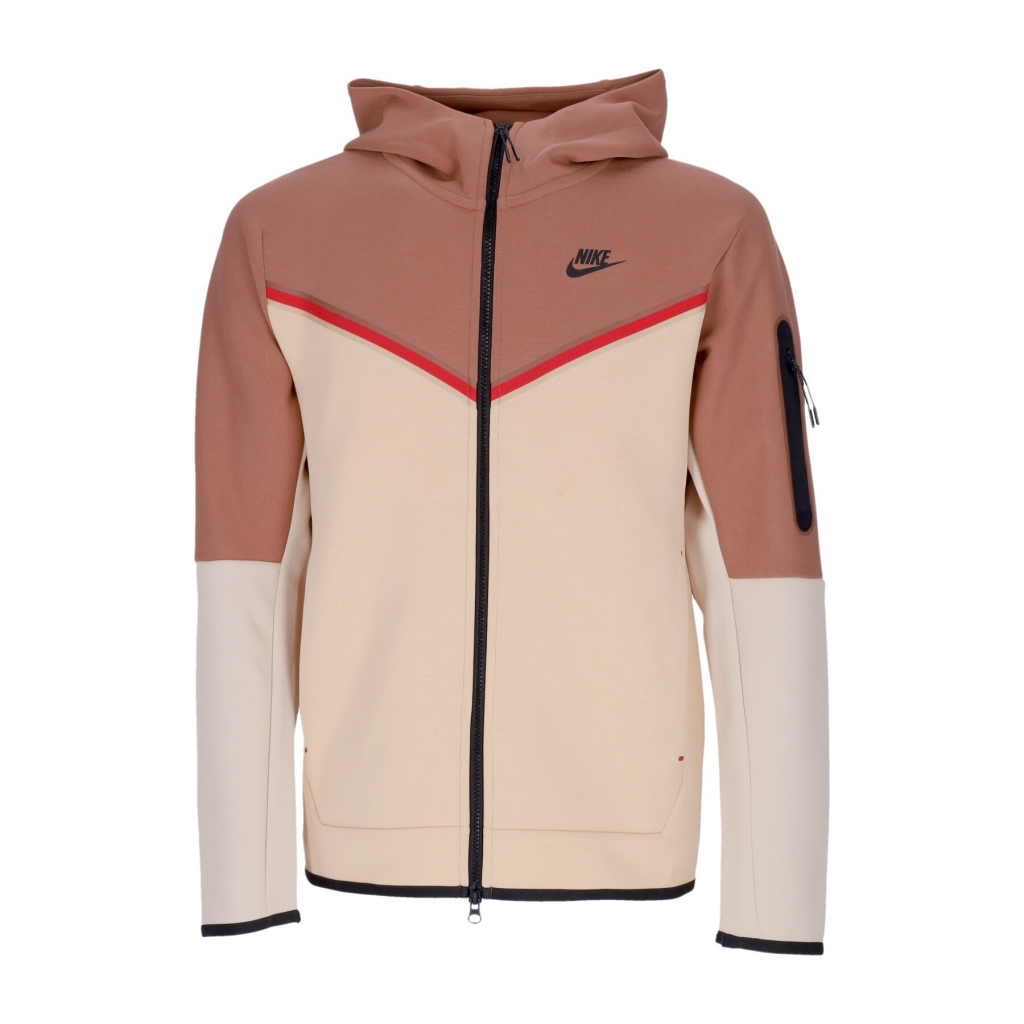 felpa leggera cappuccio zip uomo sportswear tech fleece hoodie MINERAL CLAY/WHITE ONYX/SANDDRIFT/BLACK