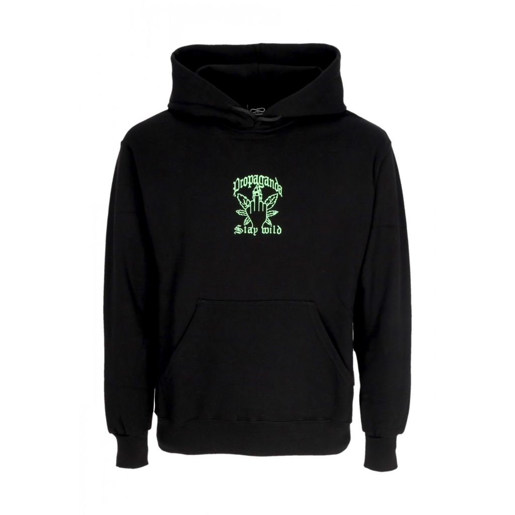 felpa cappuccio uomo pure hoodie BLACK