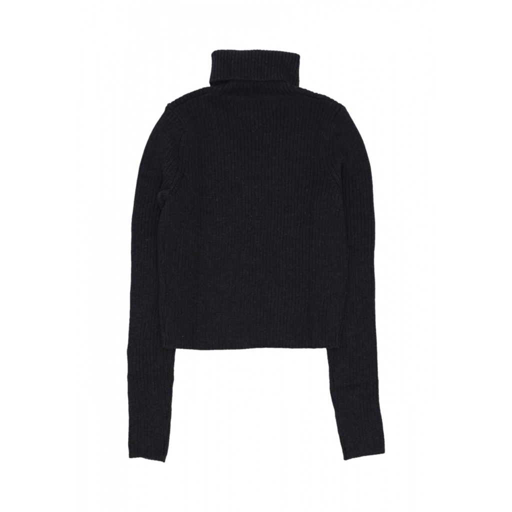 maglione donna w melange turtleneck flag sweater BLACK MELANGE