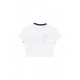 maglietta corta donna w slim crop block tee WHITE