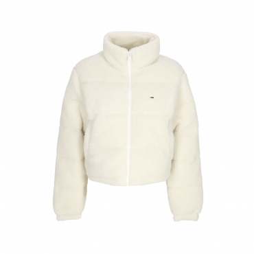 orsetto donna crop teddy essential puffer ANCIENT WHITE