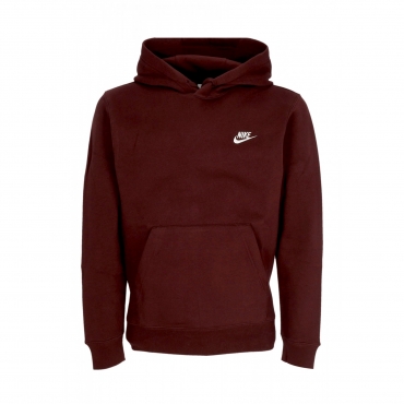 felpa cappuccio uomo sportswear club fleece hoodie BURGUNDY CRUSH/BURGUNDY CRUSH/WHITE