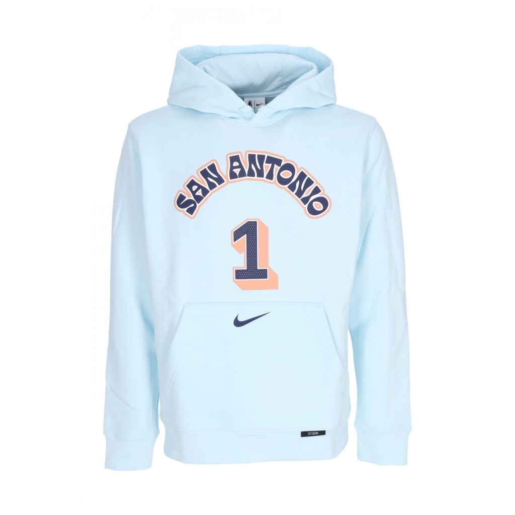 felpa cappuccio uomo nba city edition club hoodie n 1 victor wembanyama sanspu GLACIER BLUE