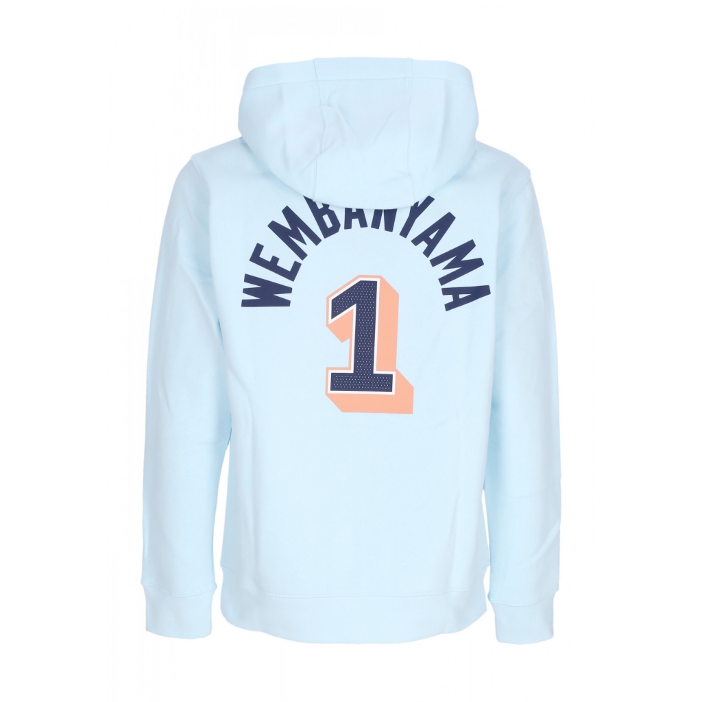 felpa cappuccio uomo nba city edition club hoodie n 1 victor wembanyama sanspu GLACIER BLUE