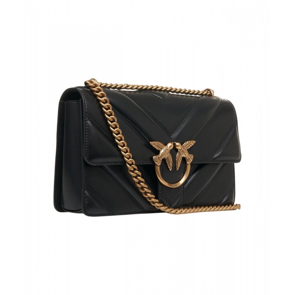 Borsa a spalla trapuntata Love One Classic nero