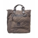 Borsa business in canvas e pelle marrone scuro