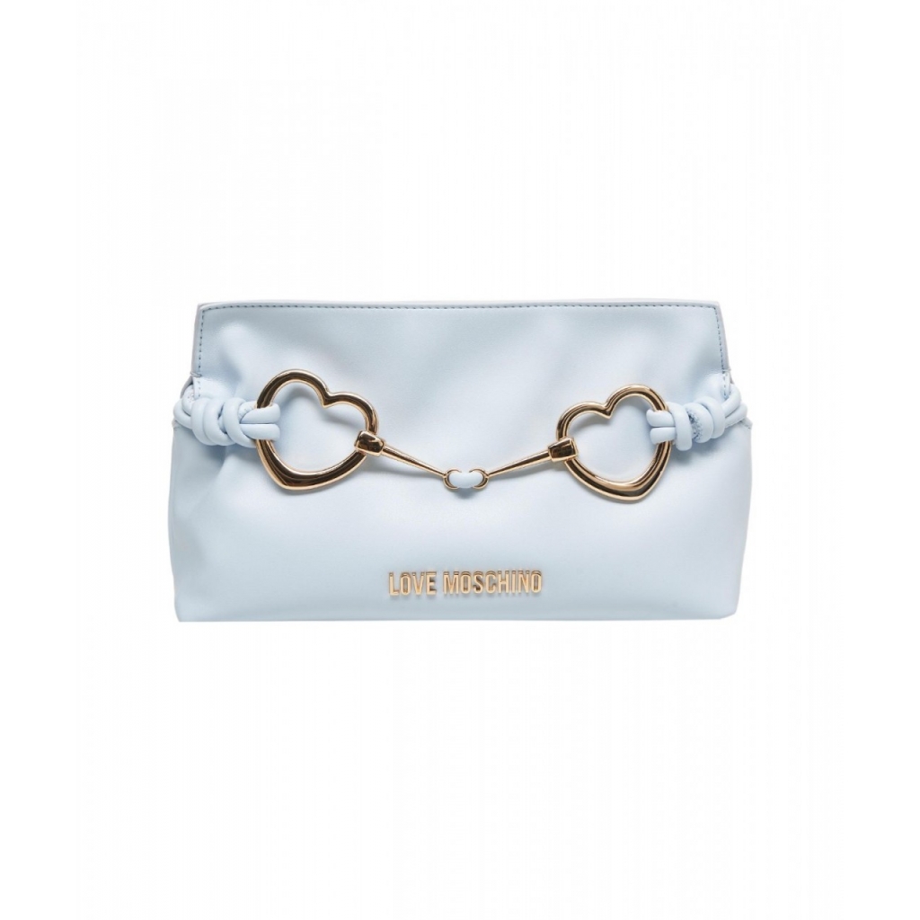 Pochette con dettaglio logo azzurro