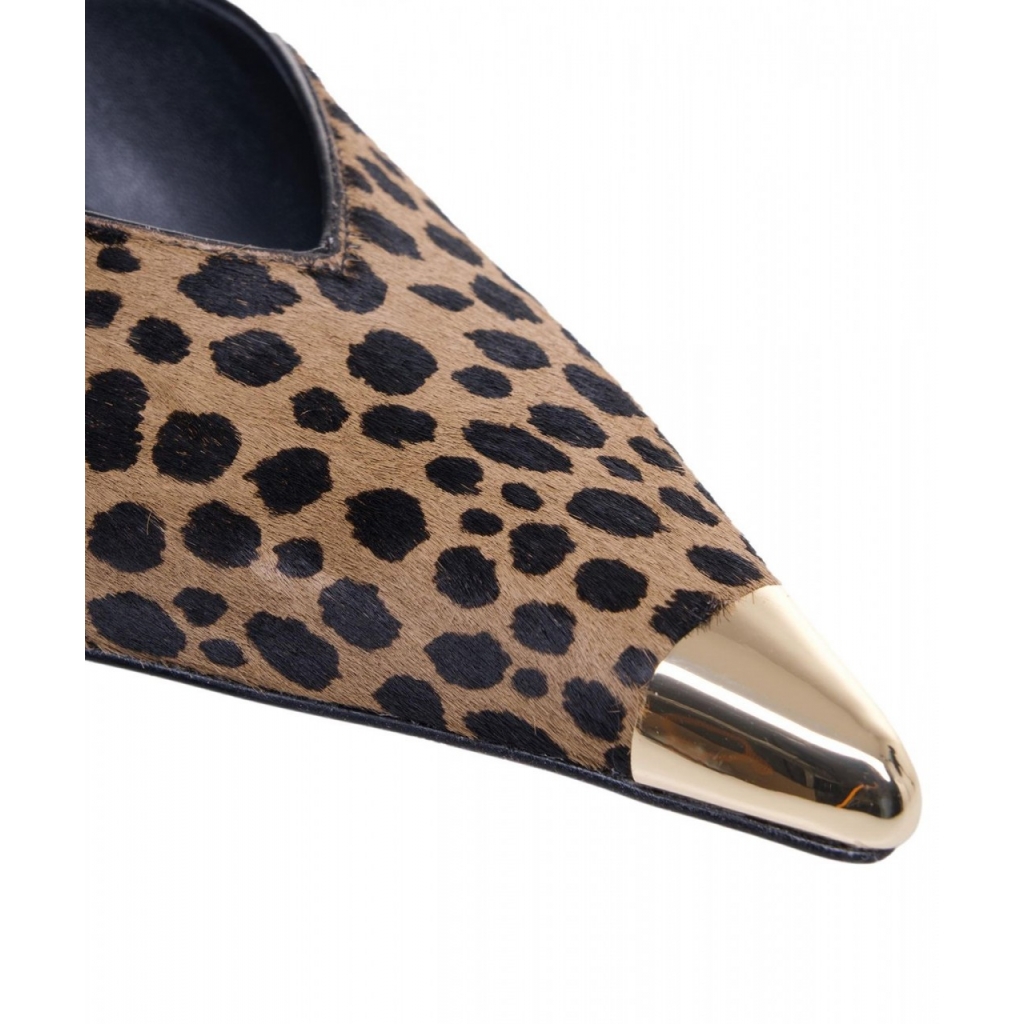 Sabot con stampa animalier Kasia marrone