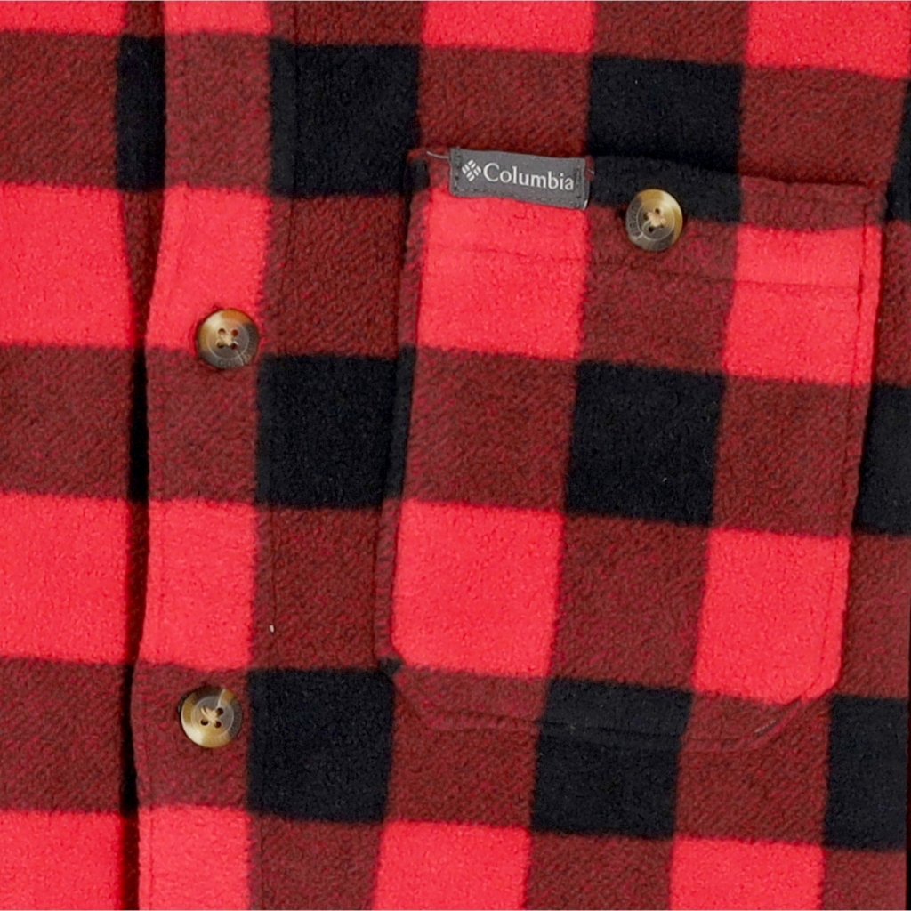 camicia manica lunga uomo flare gun fleece over shirt MOUNTAIN RED CHECK