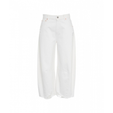 Cropped destroyed jeans bianco