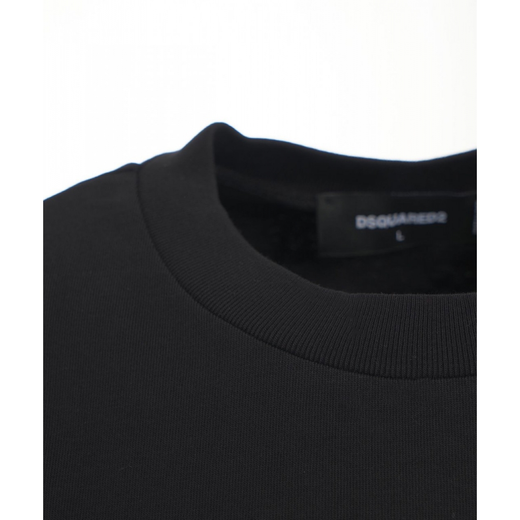 T-shirt con scritta logo nero