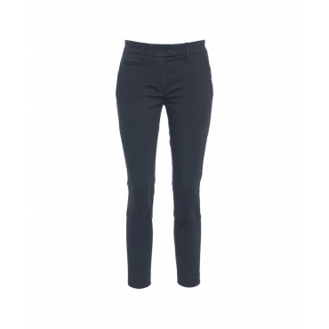 Pantaloni chino cropped Perfect Slim blu scuro