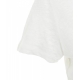 T-shirt in lino con scollo a V bianco