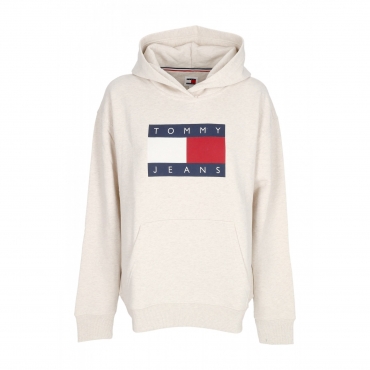 felpa cappuccio donna relax melange flag hoodie ANCIENT WHITE MELANGE