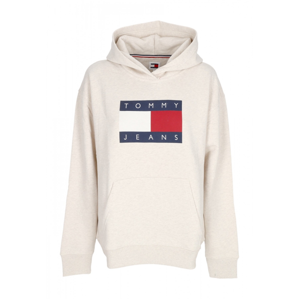 felpa cappuccio donna relax melange flag hoodie ANCIENT WHITE MELANGE