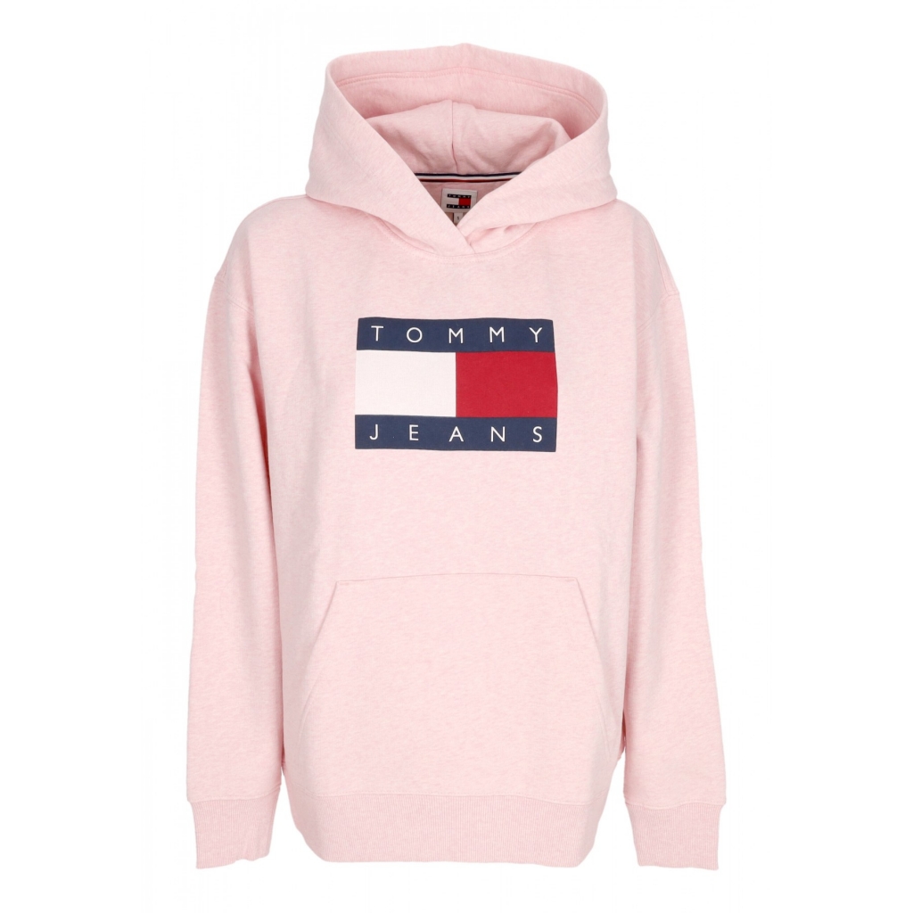 felpa cappuccio donna relax melange flag hoodie BALLET PINK MELANGE