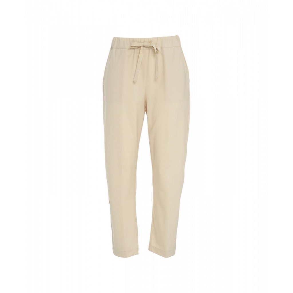 Pantaloni casual in misto lana vergine crema