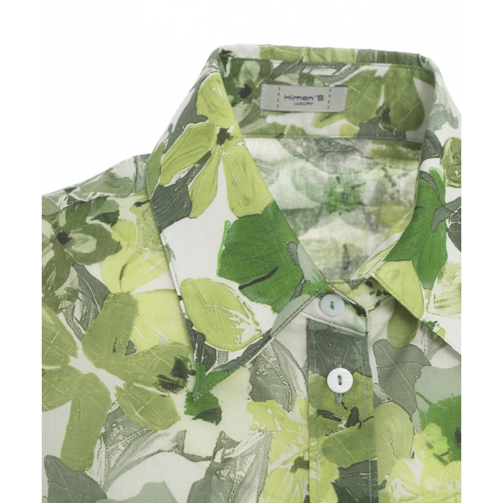 Camicia con motivo floreale verde