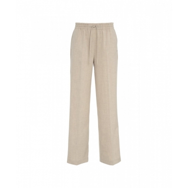 Pantaloni a gamba dritta beige