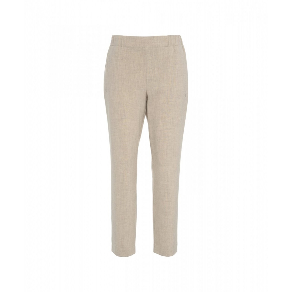 Pantaloni chino con elastico in vita beige