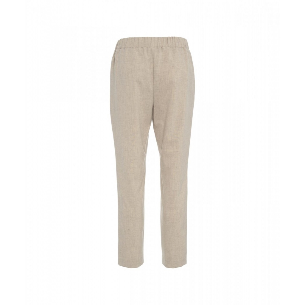 Pantaloni chino con elastico in vita beige