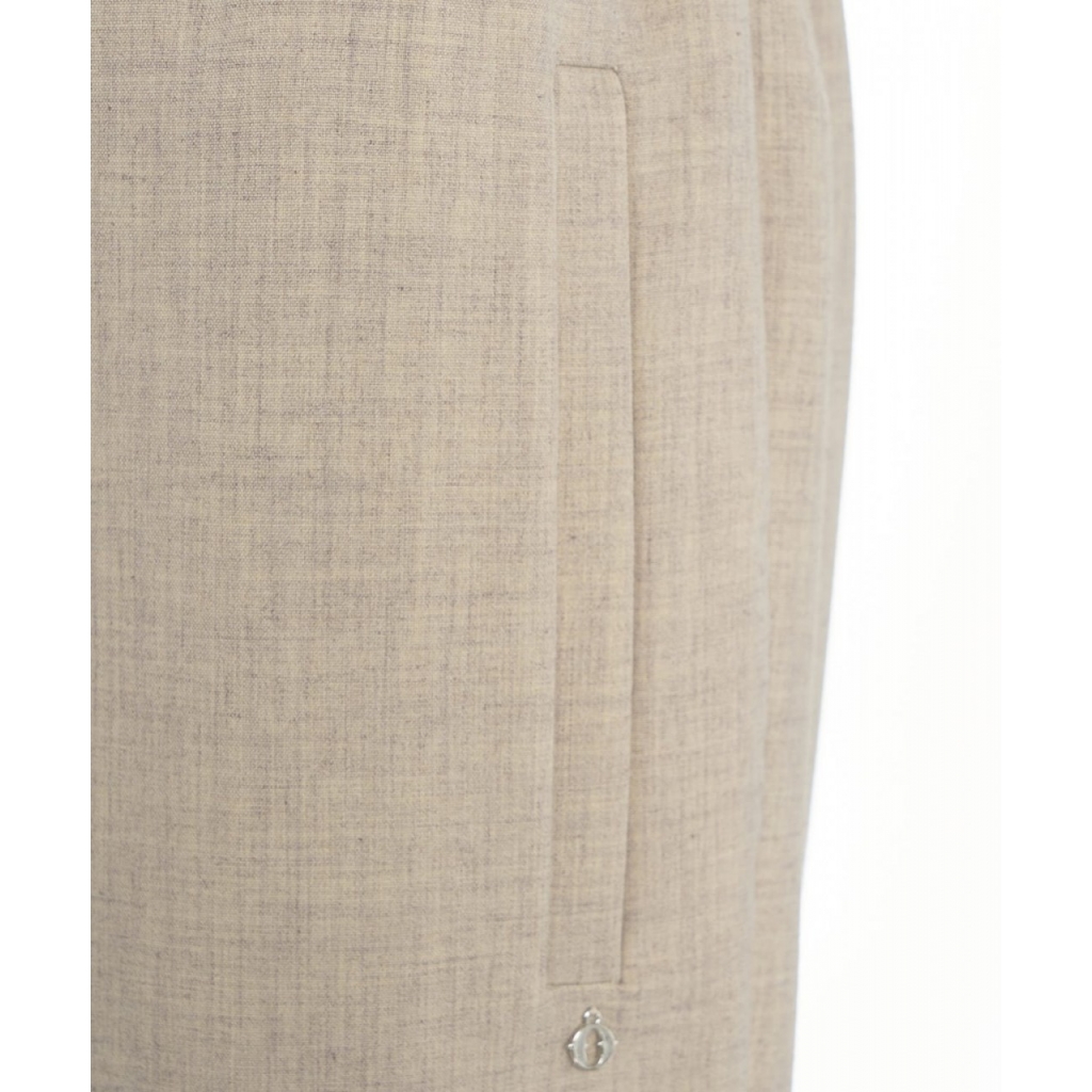 Pantaloni chino con elastico in vita beige