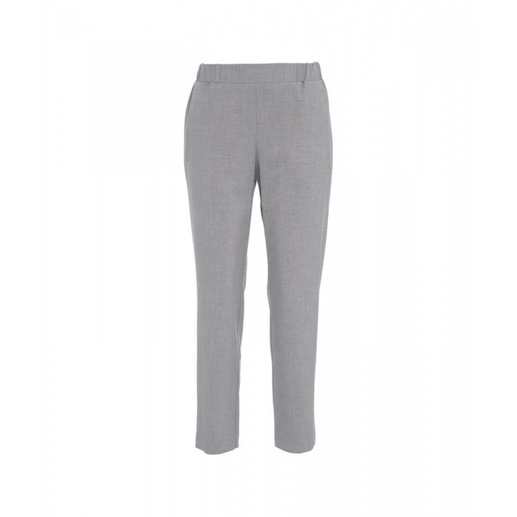 Pantaloni chino con elastico in vita grigio chiaro