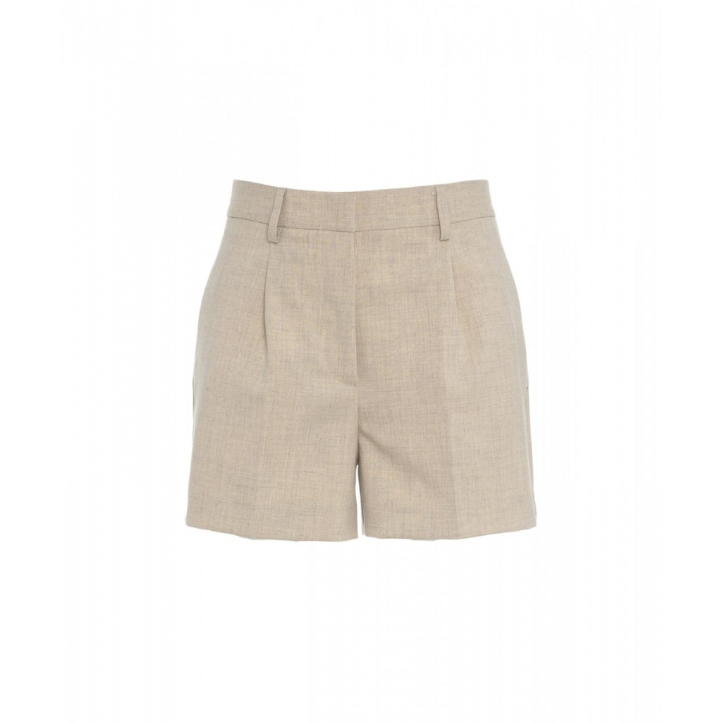 Pantaloncini con piega beige