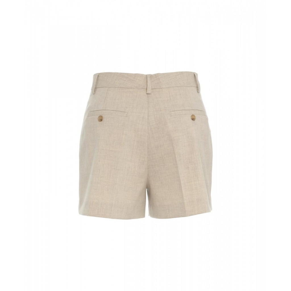 Pantaloncini con piega beige