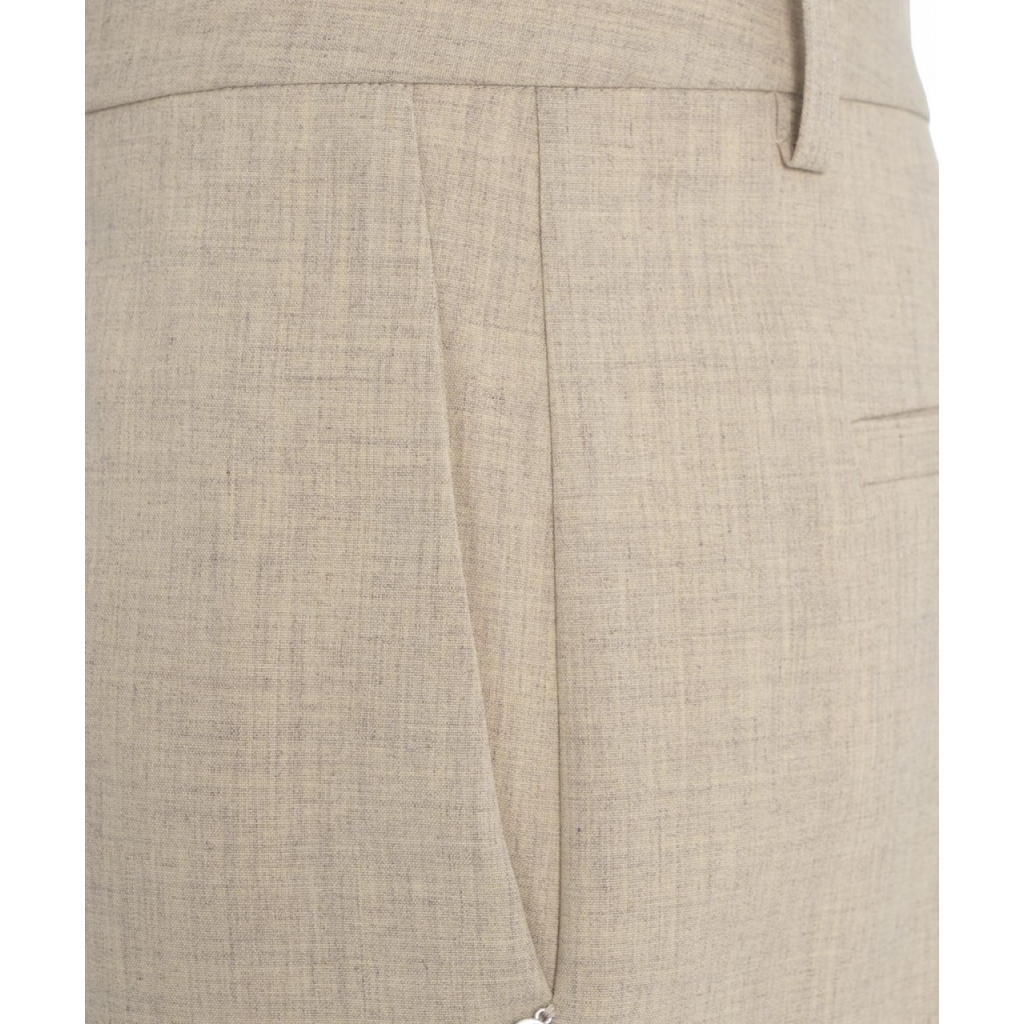 Pantaloncini con piega beige