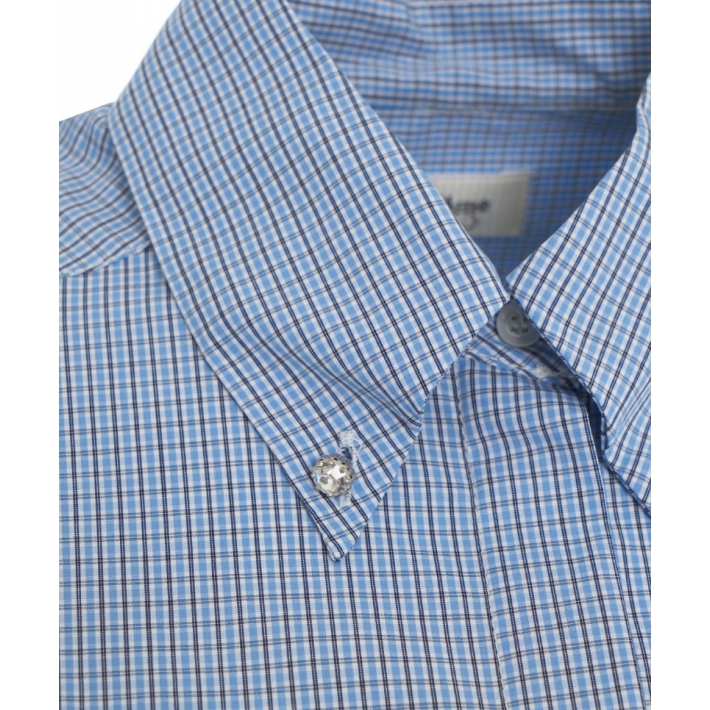 Camicia con motivo a quadri blu