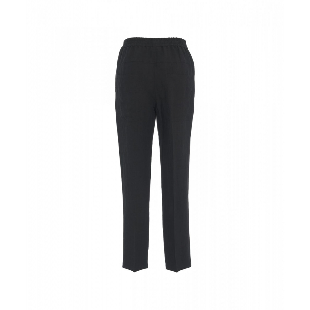 Pantaloni in misto lino Nobu nero