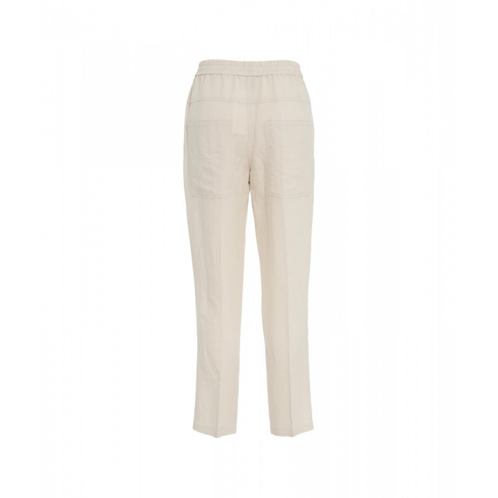 Pantaloni in misto lino Nobu beige