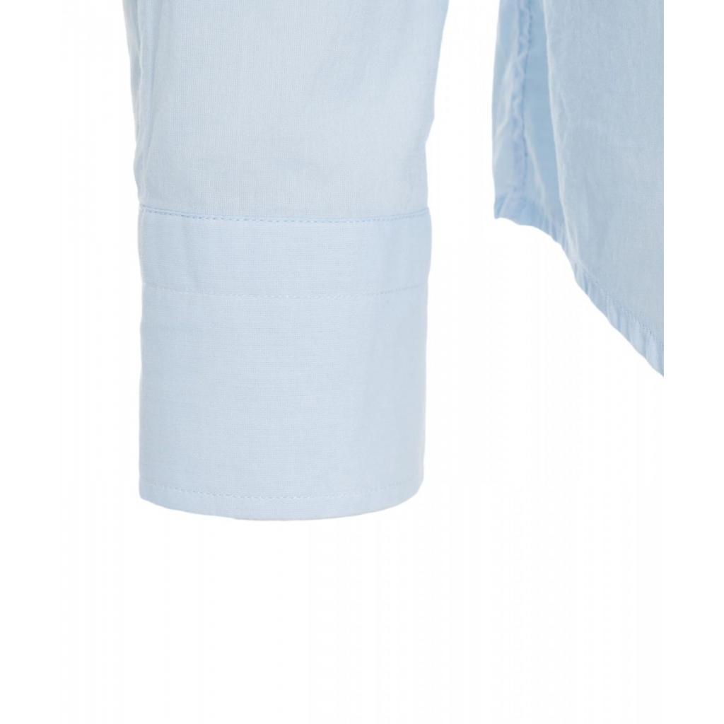 Camicia in cotone con colletto italiano azzurro