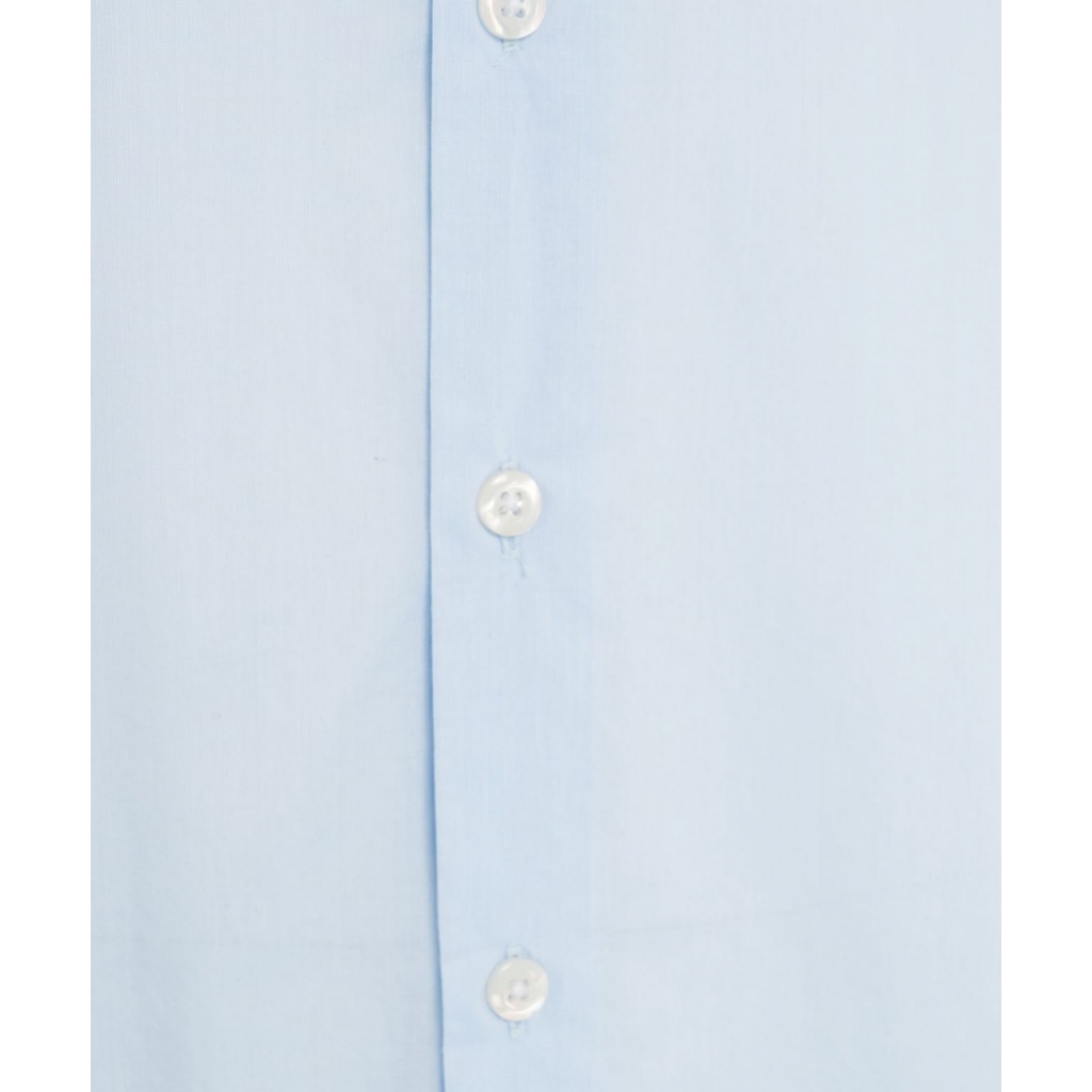 Camicia in cotone con colletto italiano azzurro