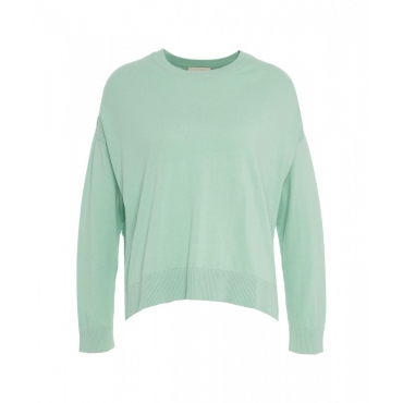 Maglione con logo ricamato verde