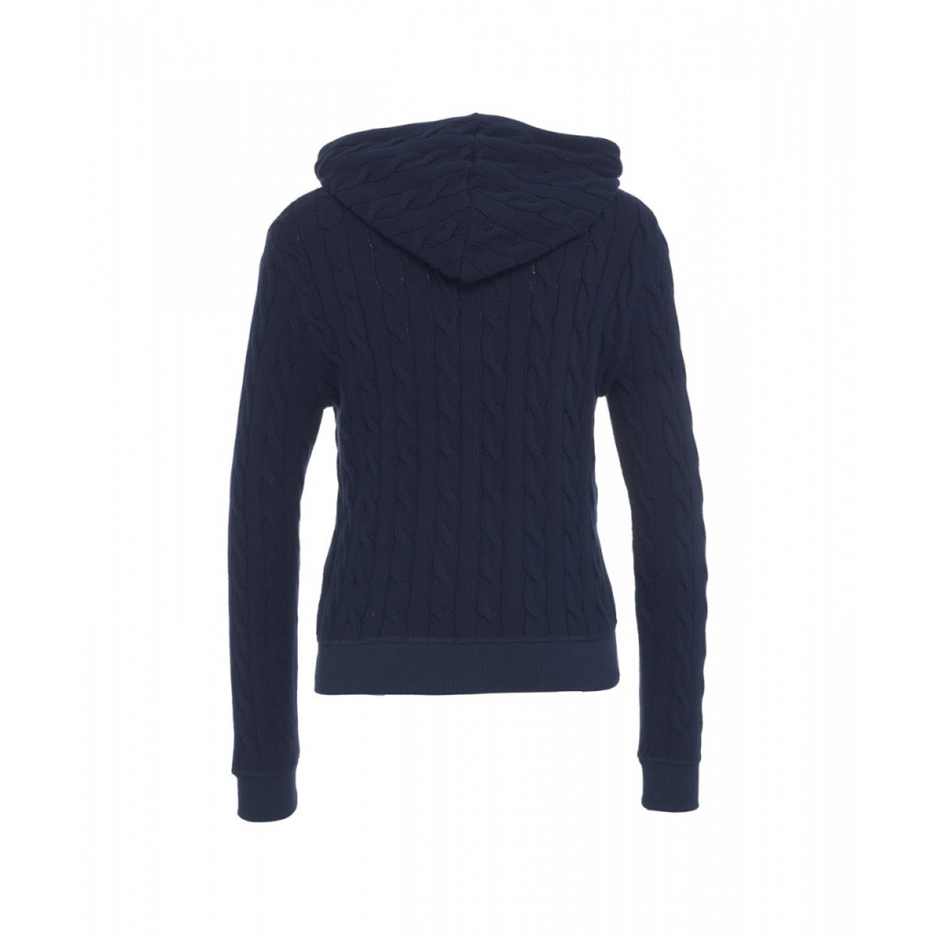 Cardigan a maglia con logo blu scuro