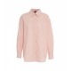 Camicia a righe oversize rosa chiaro