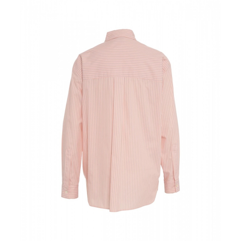 Camicia a righe oversize rosa chiaro