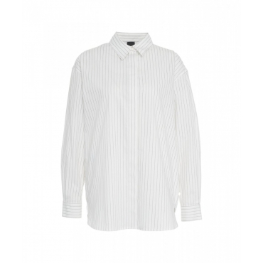 Camicia a righe oversize bianco