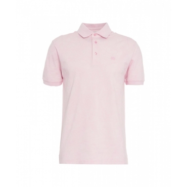 Polo con logo ricamato rosa