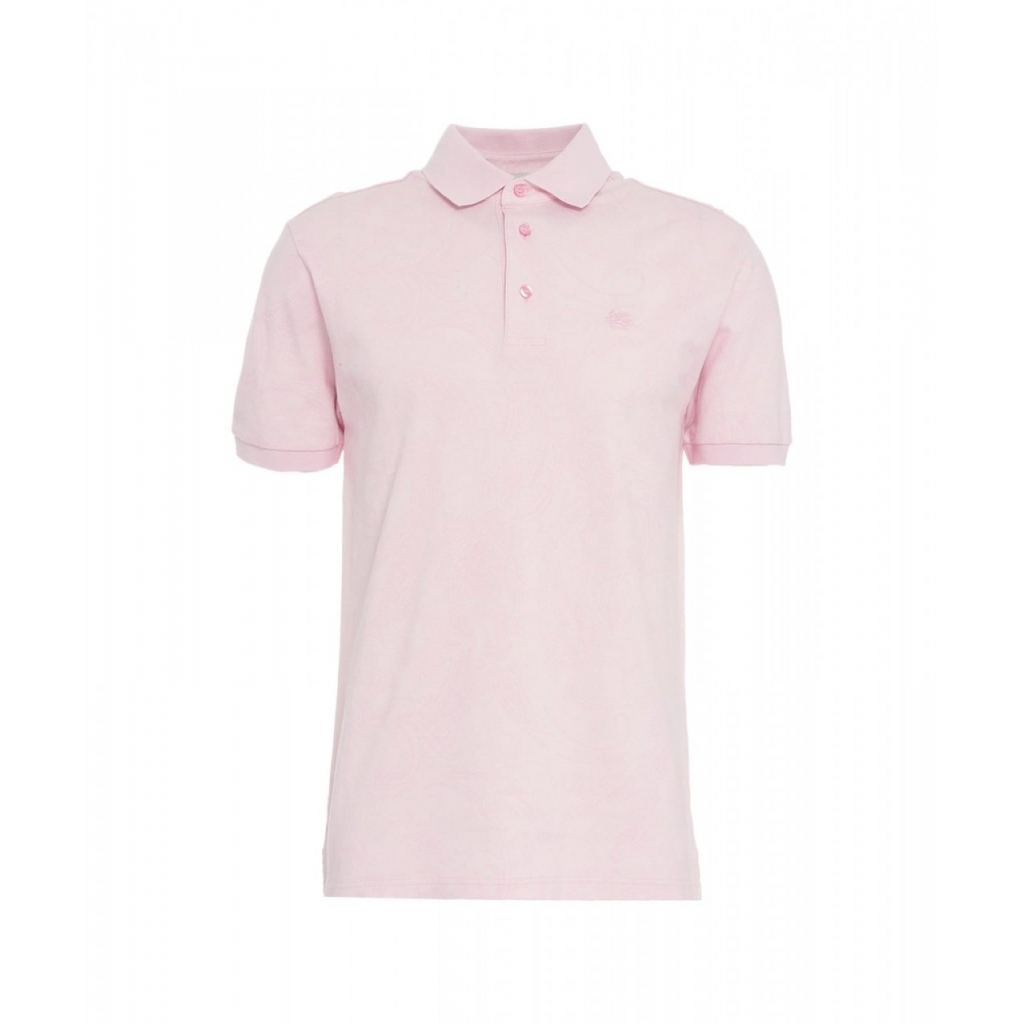 Polo con logo ricamato rosa