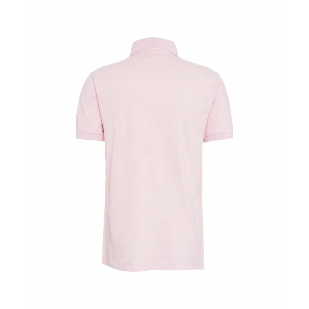 Polo con logo ricamato rosa