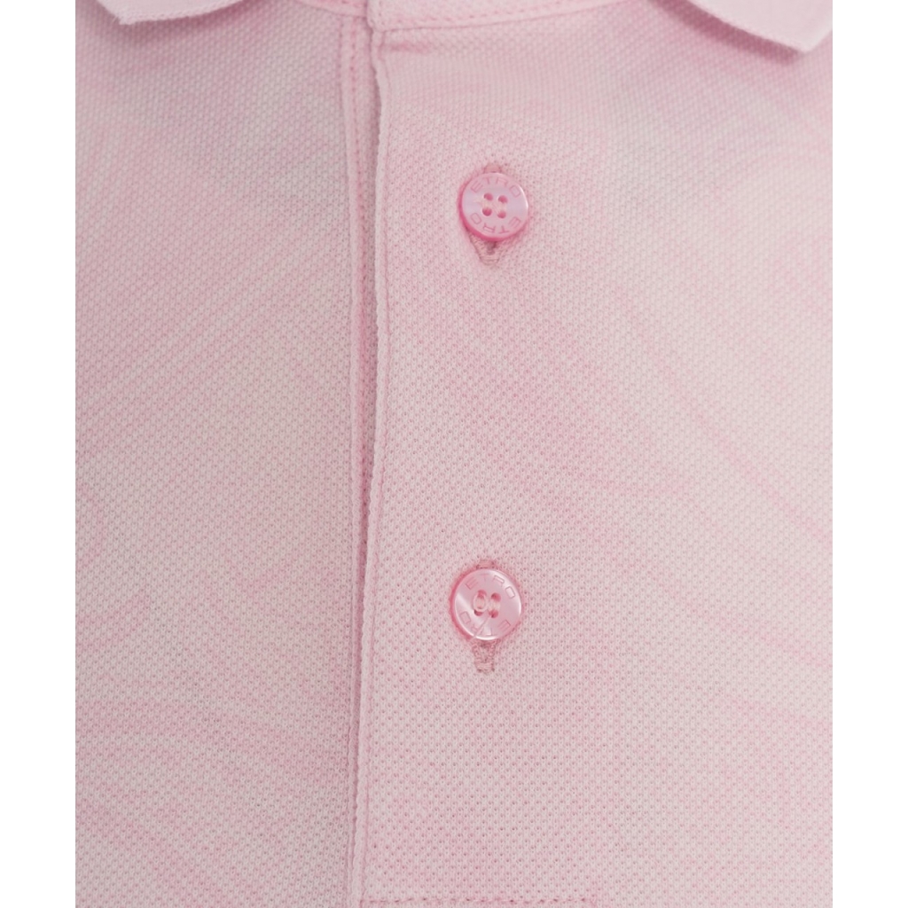 Polo con logo ricamato rosa