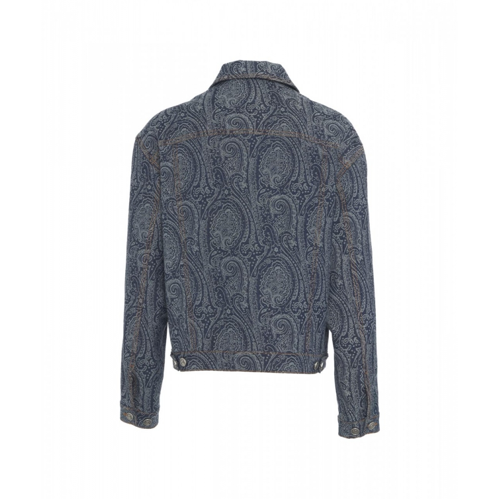 Giacca in denim con motivo paisley blu