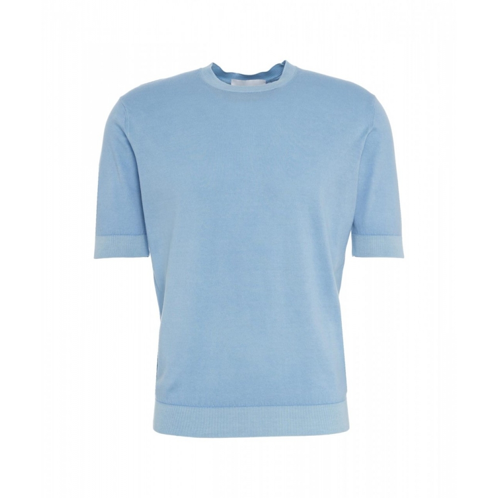 T-shirt a maglia azzurro